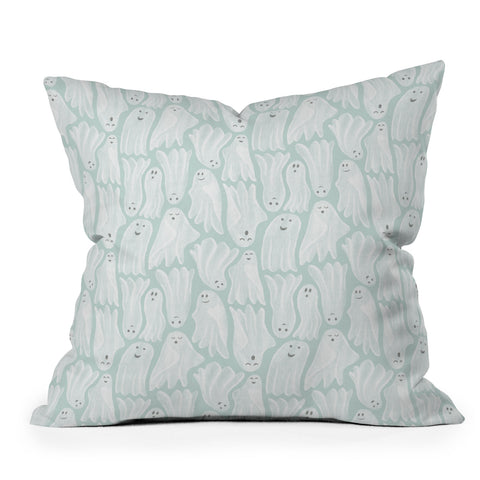 Byre Wilde Gossamer Ghosts soft blue Outdoor Throw Pillow