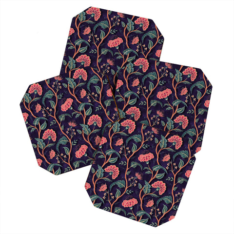 Byre Wilde Indienne Vine Deep Coral Coaster Set