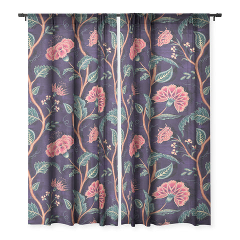 Byre Wilde Indienne Vine Deep Coral Sheer Non Repeat