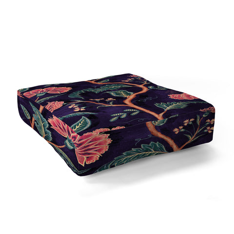 Byre Wilde Indienne Vine Deep Coral Floor Pillow Square