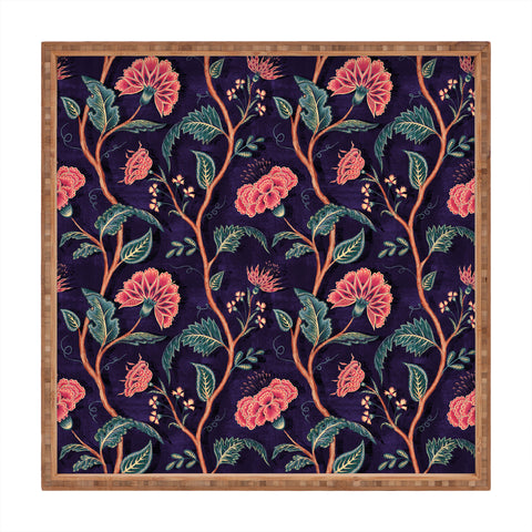 Byre Wilde Indienne Vine Deep Coral Square Tray