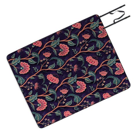 Byre Wilde Indienne Vine Deep Coral Picnic Blanket