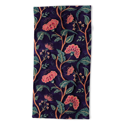 Byre Wilde Indienne Vine Deep Coral Beach Towel