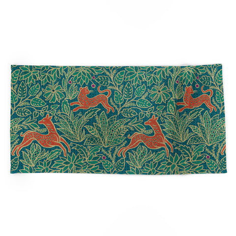 Byre Wilde Jungle Fawn and Cat Beach Towel