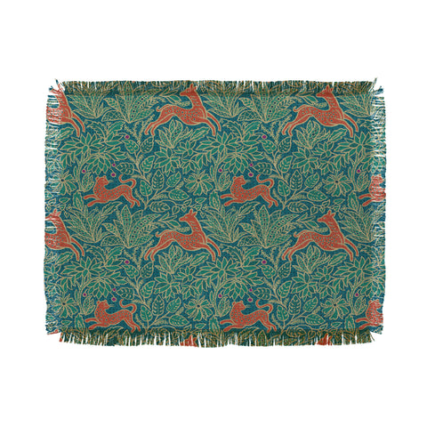 Byre Wilde Jungle Fawn and Cat Throw Blanket