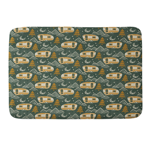 Byre Wilde Little Camper forest green Memory Foam Bath Mat