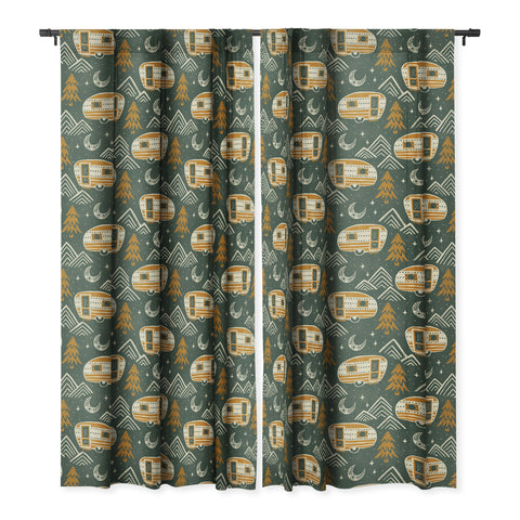 Byre Wilde Little Camper forest green Blackout Window Curtain