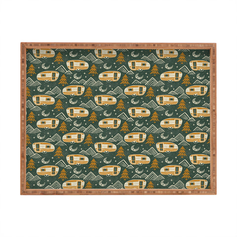 Byre Wilde Little Camper forest green Rectangular Tray