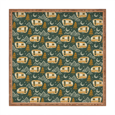 Byre Wilde Little Camper forest green Square Tray