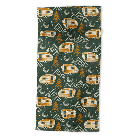 Byre Wilde Little Camper forest green Beach Towel