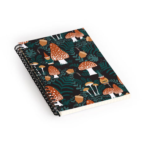 Byre Wilde Mushroom Forest Gnomes Spiral Notebook