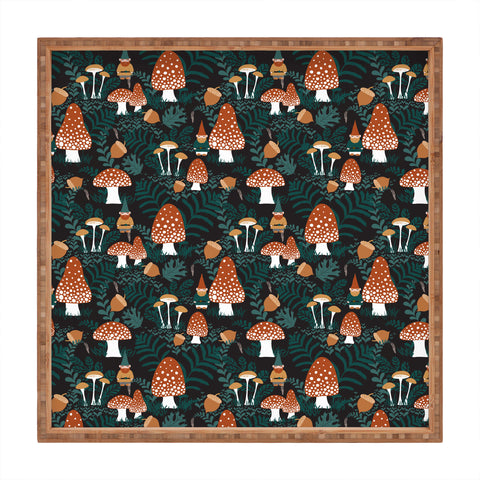 Byre Wilde Mushroom Forest Gnomes Square Tray
