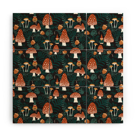 Byre Wilde Mushroom Forest Gnomes Wood Wall Mural