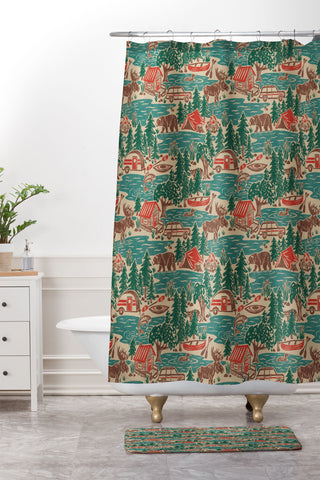 Byre Wilde North Country Summer vintage Shower Curtain And Mat