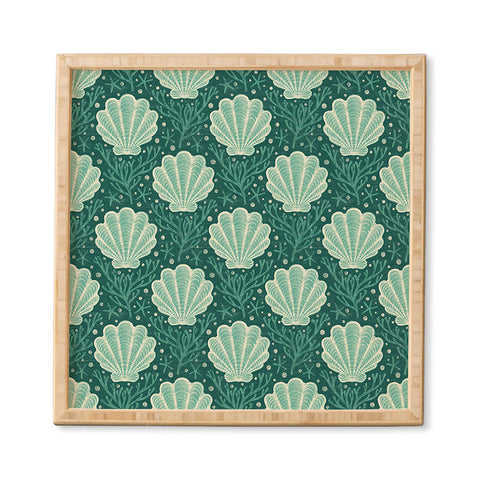 Byre Wilde Seashell sea green Framed Wall Art