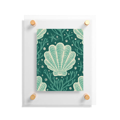 Byre Wilde Seashell sea green Floating Acrylic Print