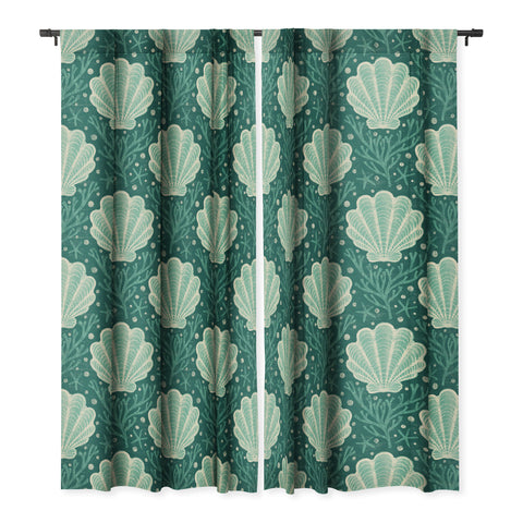 Byre Wilde Seashell sea green Blackout Window Curtain