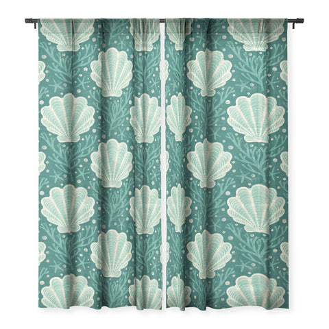 Byre Wilde Seashell sea green Sheer Non Repeat