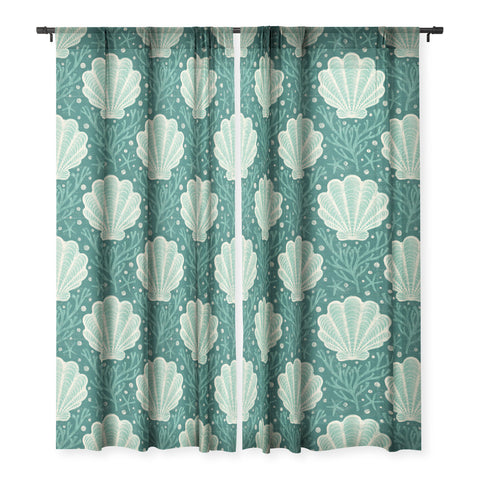 Byre Wilde Seashell sea green Sheer Window Curtain