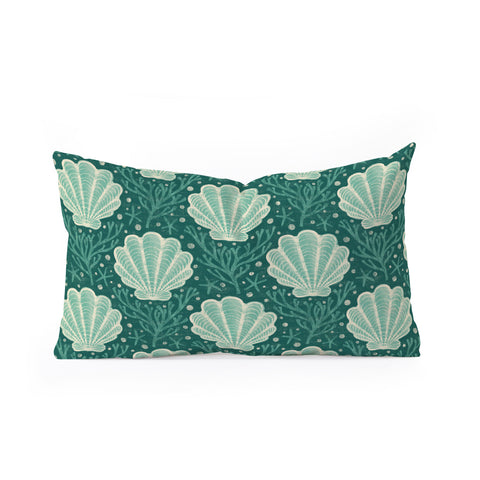 Byre Wilde Seashell sea green Oblong Throw Pillow