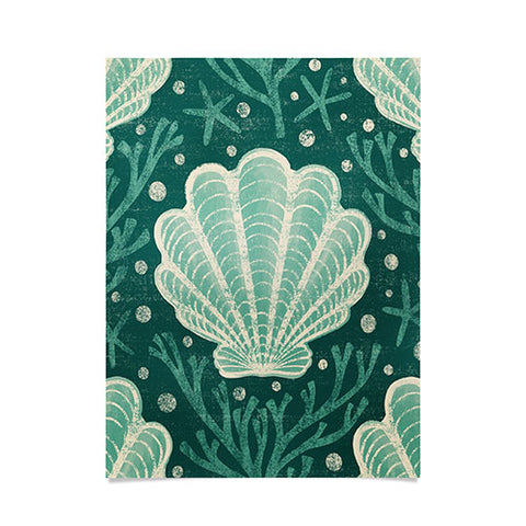 Byre Wilde Seashell sea green Poster