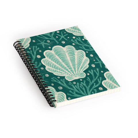 Byre Wilde Seashell sea green Spiral Notebook