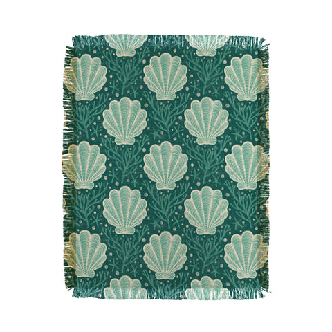 Byre Wilde Seashell sea green Throw Blanket