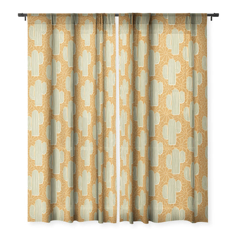 Byre Wilde Sonora gold and sage Sheer Window Curtain