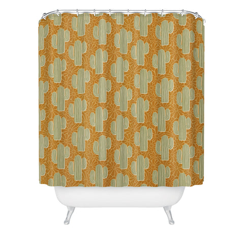 Byre Wilde Sonora gold and sage Shower Curtain