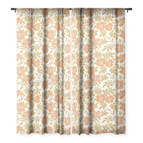 Byre Wilde Wild Mountain Roses vintage Sheer Window Curtain