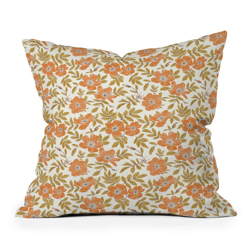 Byre Wilde Wild Mountain Roses vintage Throw Pillow