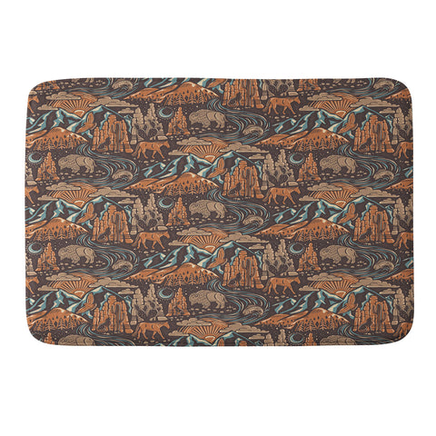 Byre Wilde Wild West Brown Orange Blue Memory Foam Bath Mat