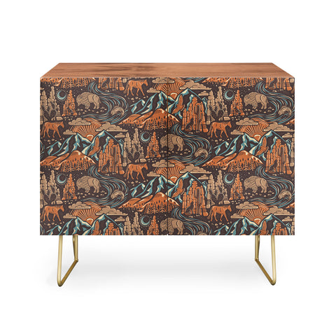 Byre Wilde Wild West Brown Orange Blue Credenza