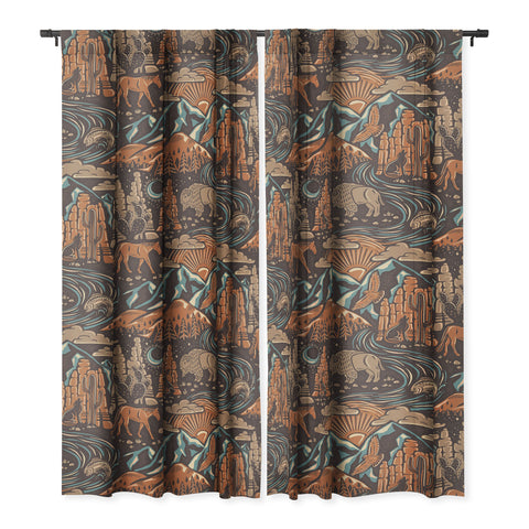 Byre Wilde Wild West Brown Orange Blue Blackout Non Repeat