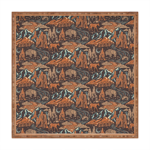 Byre Wilde Wild West Brown Orange Blue Square Tray