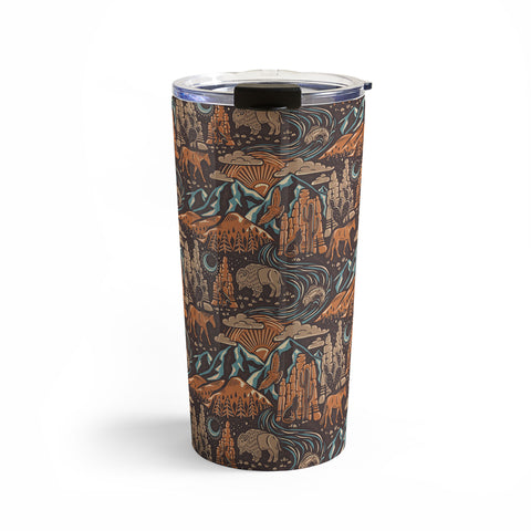 Byre Wilde Wild West Brown Orange Blue Travel Mug