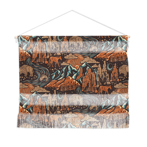 Byre Wilde Wild West Brown Orange Blue Wall Hanging Landscape