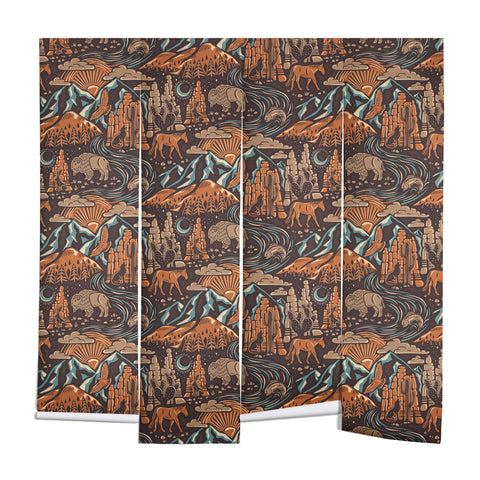 Byre Wilde Wild West Brown Orange Blue Wall Mural