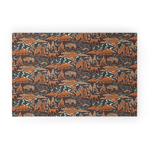 Byre Wilde Wild West Brown Orange Blue Welcome Mat