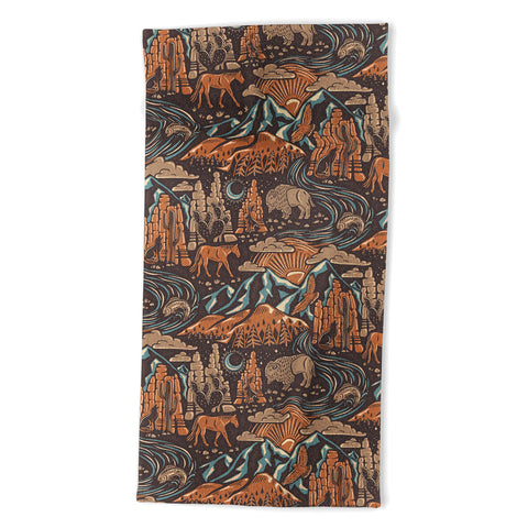Byre Wilde Wild West Brown Orange Blue Beach Towel