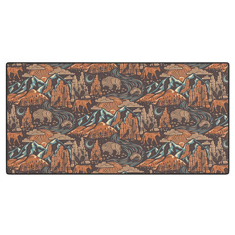 Byre Wilde Wild West Brown Orange Blue Desk Mat