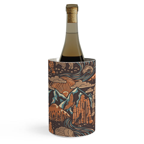 Byre Wilde Wild West Brown Orange Blue Wine Chiller