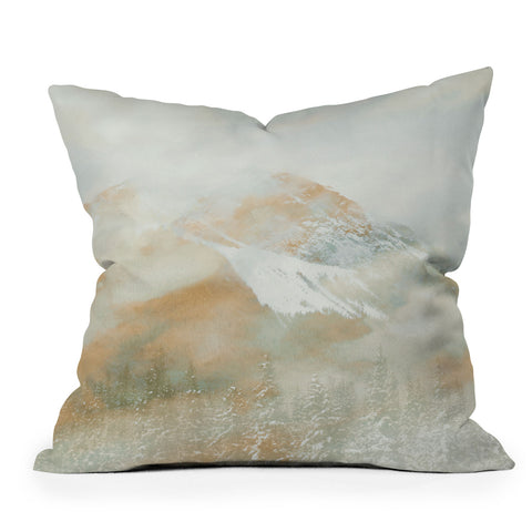 Caleb Troy Banff Gold Painted Christmas Outdoor Throw Pillow