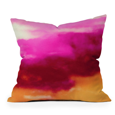 Caleb Troy Cherry Rose Painted Clouds Outdoor Throw Pillow