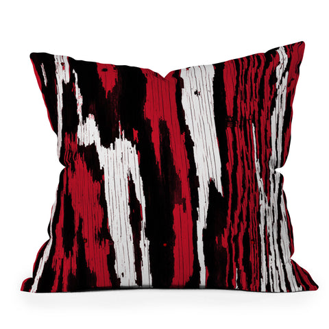 Caleb Troy Crimson Coal Splinters Outdoor Throw Pillow