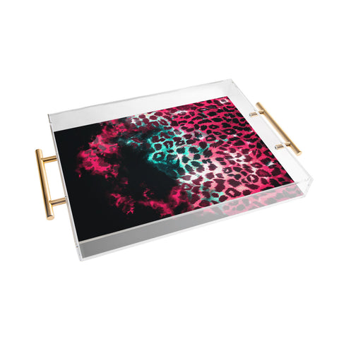 Caleb Troy Leopard Storm Pink Acrylic Tray