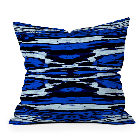 Caleb Troy Royal Coal Splinters Outdoor Throw Pillow