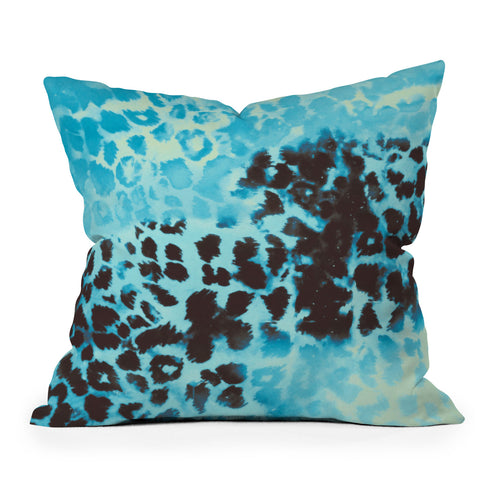 Caleb Troy Snow Leopard Outdoor Throw Pillow