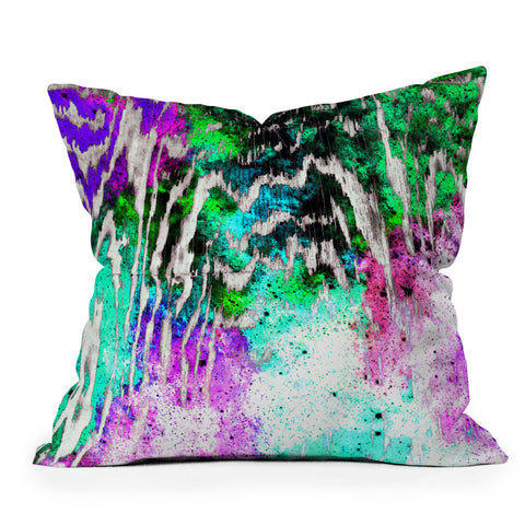 Caleb Troy Techno Zebra Stars 1 Outdoor Throw Pillow