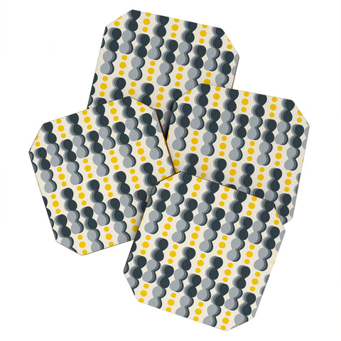 Caligrafica Uende Grayellow Coaster Set
